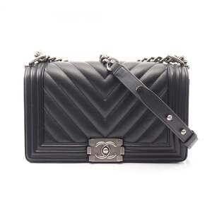 Chanel Boy Small Chevron V-stitch Shoulder Bag/Handbag, Lambskin Leather, Wom...